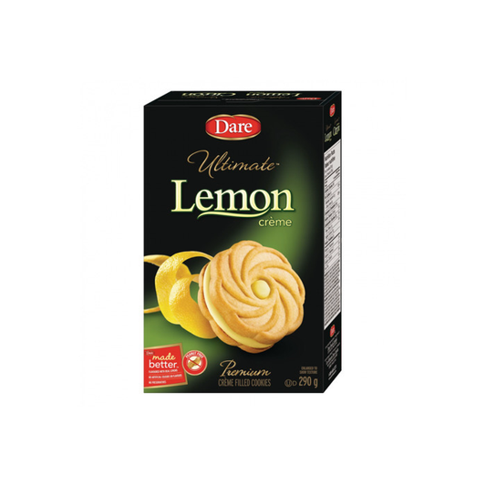 Dare Ultimate Lemon Crème Premium Crème Filled Cookies (290g) - Canada BEST BEFORE 08/11/24