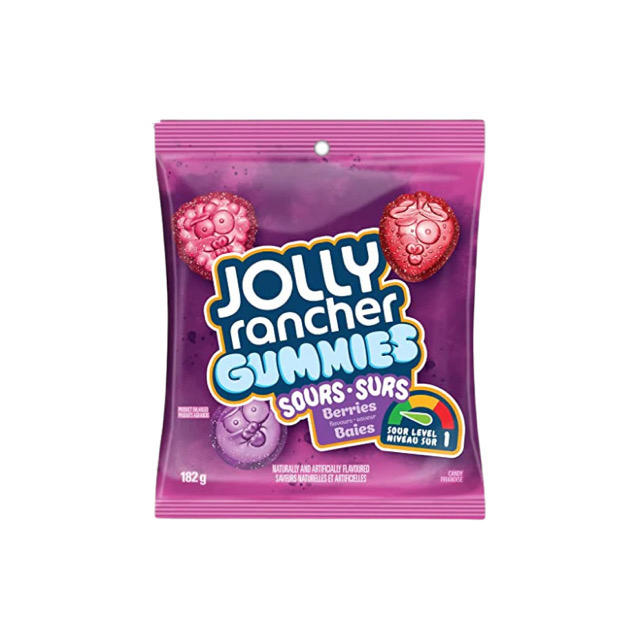 Jolly Rancher Gummies Sours Berries Peg Bag (182g) - Canada