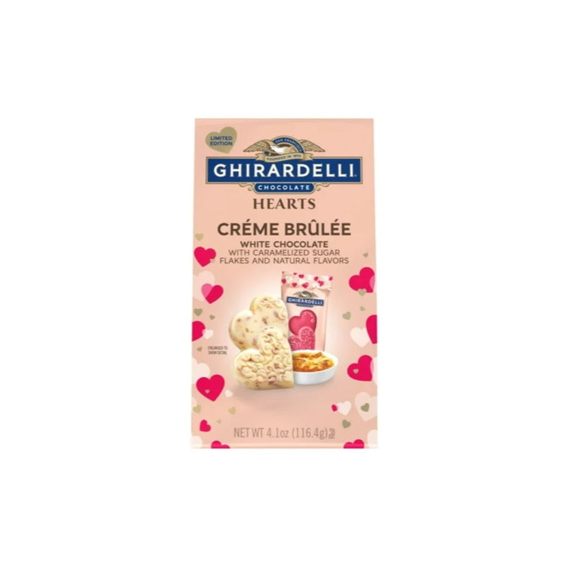 Ghirardelli Valentine's White Chocolate Créme Brulee Hearts (116g) - America