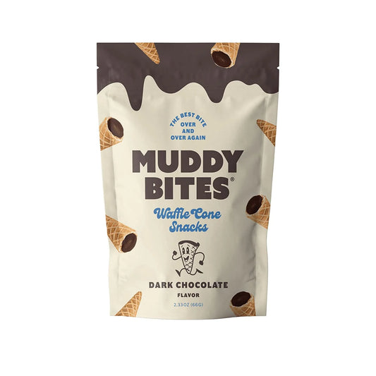 Muddy Bites Waffle Cone Snacks Dark Chocolate (66g) - American