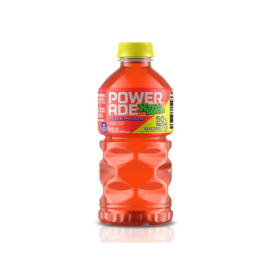 Powerade Xtra Sour Peach Pucker Sports Drink Bottle (591ml) - America