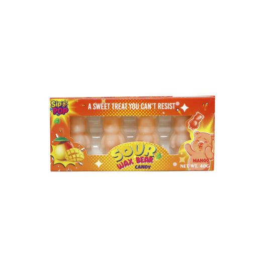 Sip n Pop Sour Mango Wax Candy Bears 4-Pack (40g) - China