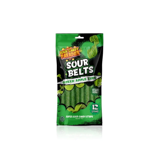 Sour Candy Paradise Sour Belts Green Apple Zing (100g) - Turkey