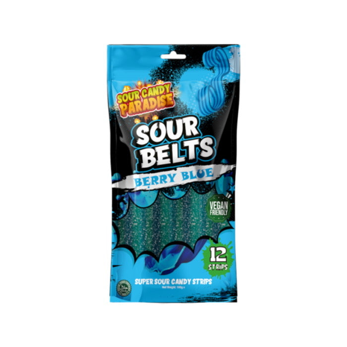 Sour Candy Paradise Sour Belts Berry Blue Zing (100g) - Turkey