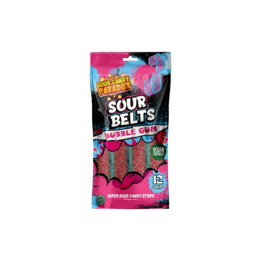 Sour Candy Paradise Sour Belts Bubblegum Zing (100g) - Turkey