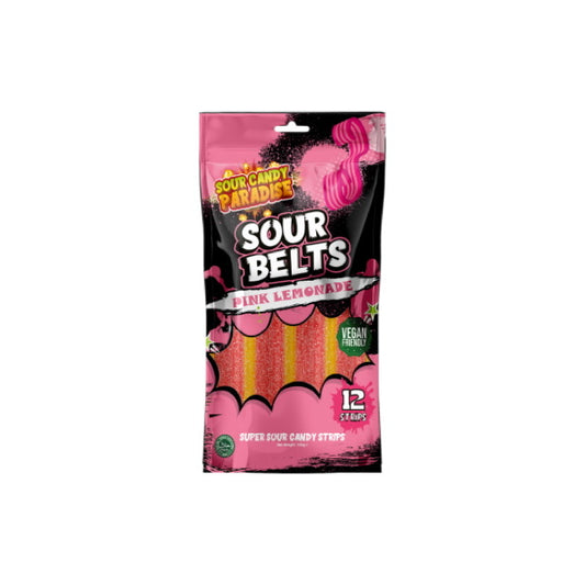 Sour Candy Paradise Sour Belts Pink Lemonade Zing (100g) - Turkey