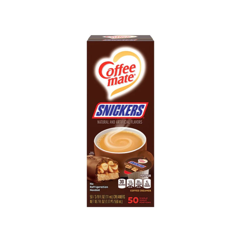 Coffee Mate Snickers Individual Liquid Creamer Pods 50-Pack (550ml) - America